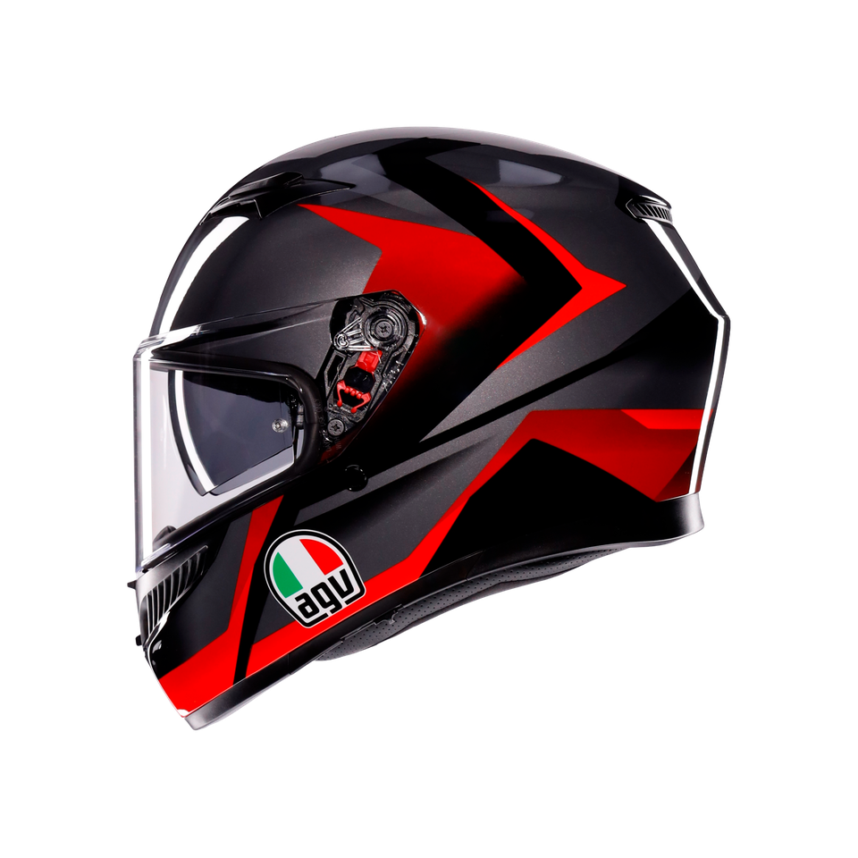 K3 STRIGA BLACK/GREY/RED - MOTORBIKE FULL FACE HELMET E2206
