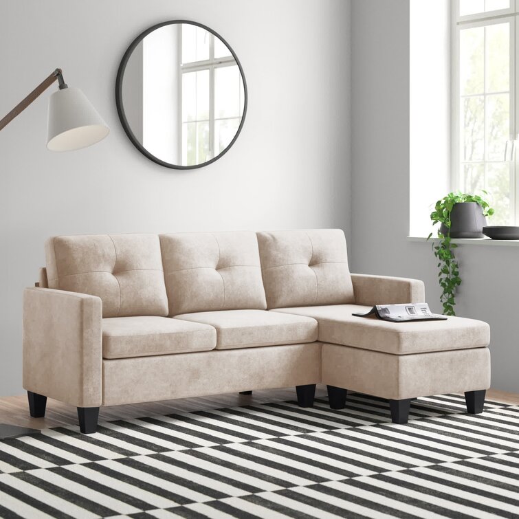 Almendarez 77′′ Wide Reversible Modular Sofa & Chaise With Ottoman