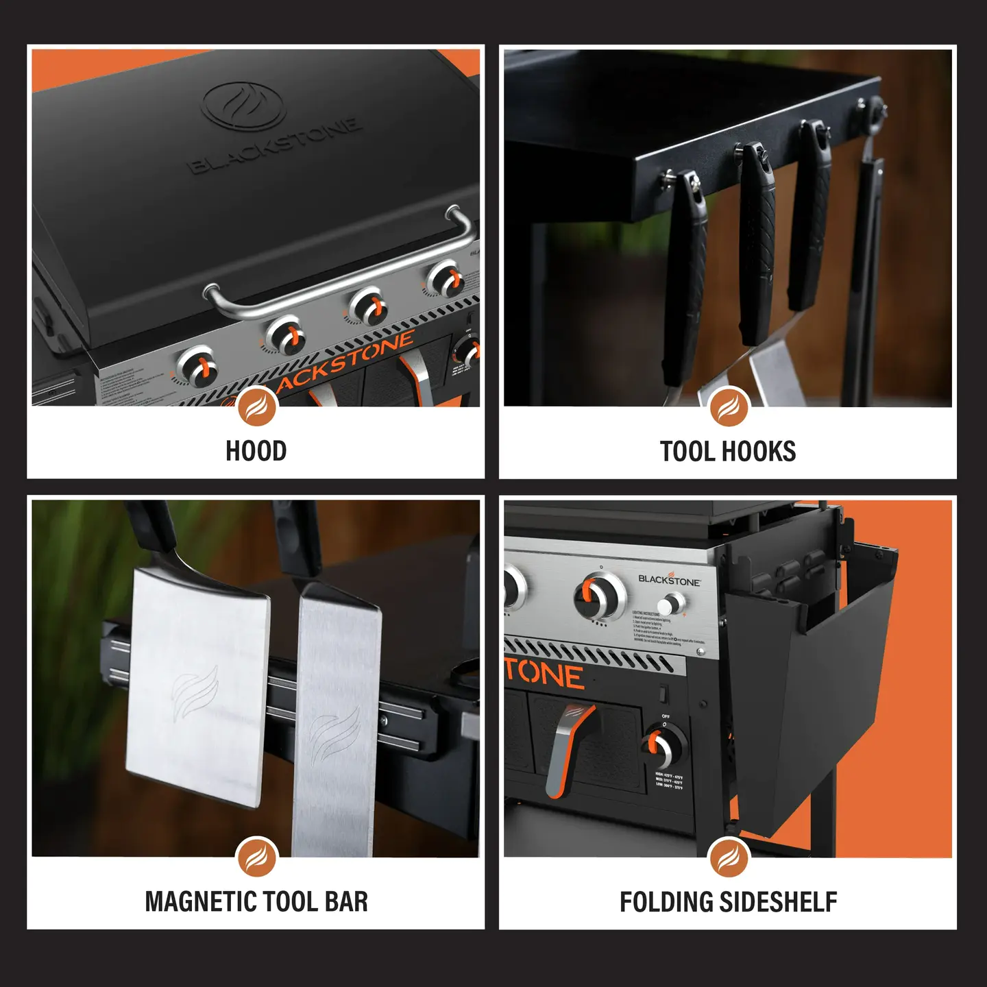 Blackstone 4-Burner 36" Propane Outdoor Griddle with Air Fryer and Hood