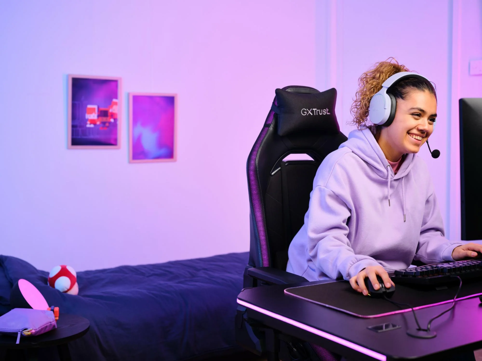 TRUST GXT491P FAYZO TRÅDLØS HEADSET - LILLA