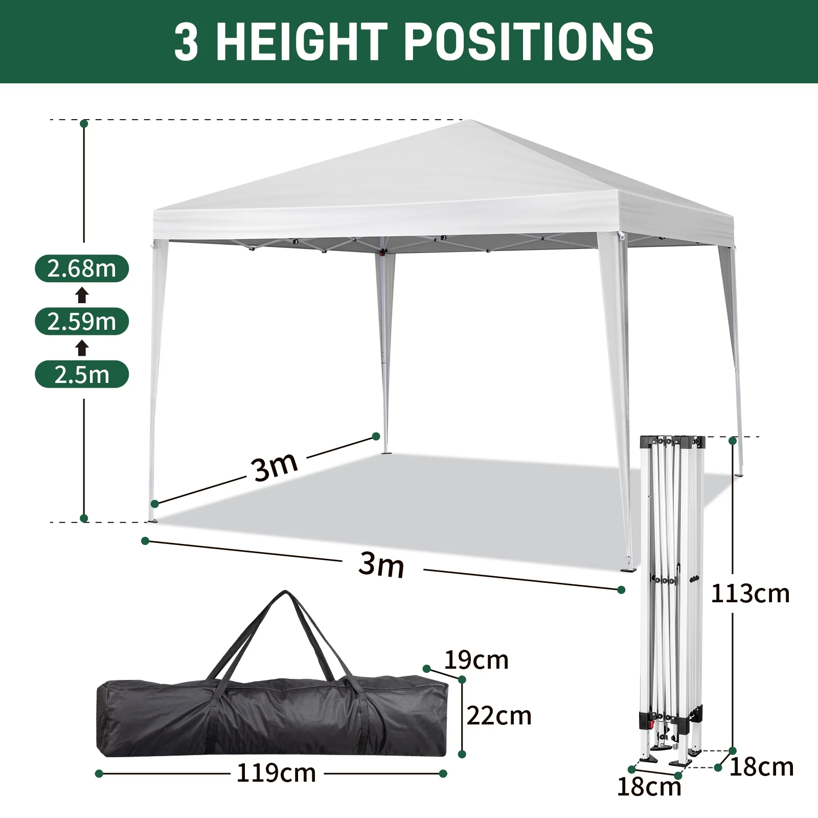 Ktaxon 10'x10' Pop Up Gazebo Canopy Wedding Party Tent with 4 Sidewalls Gray