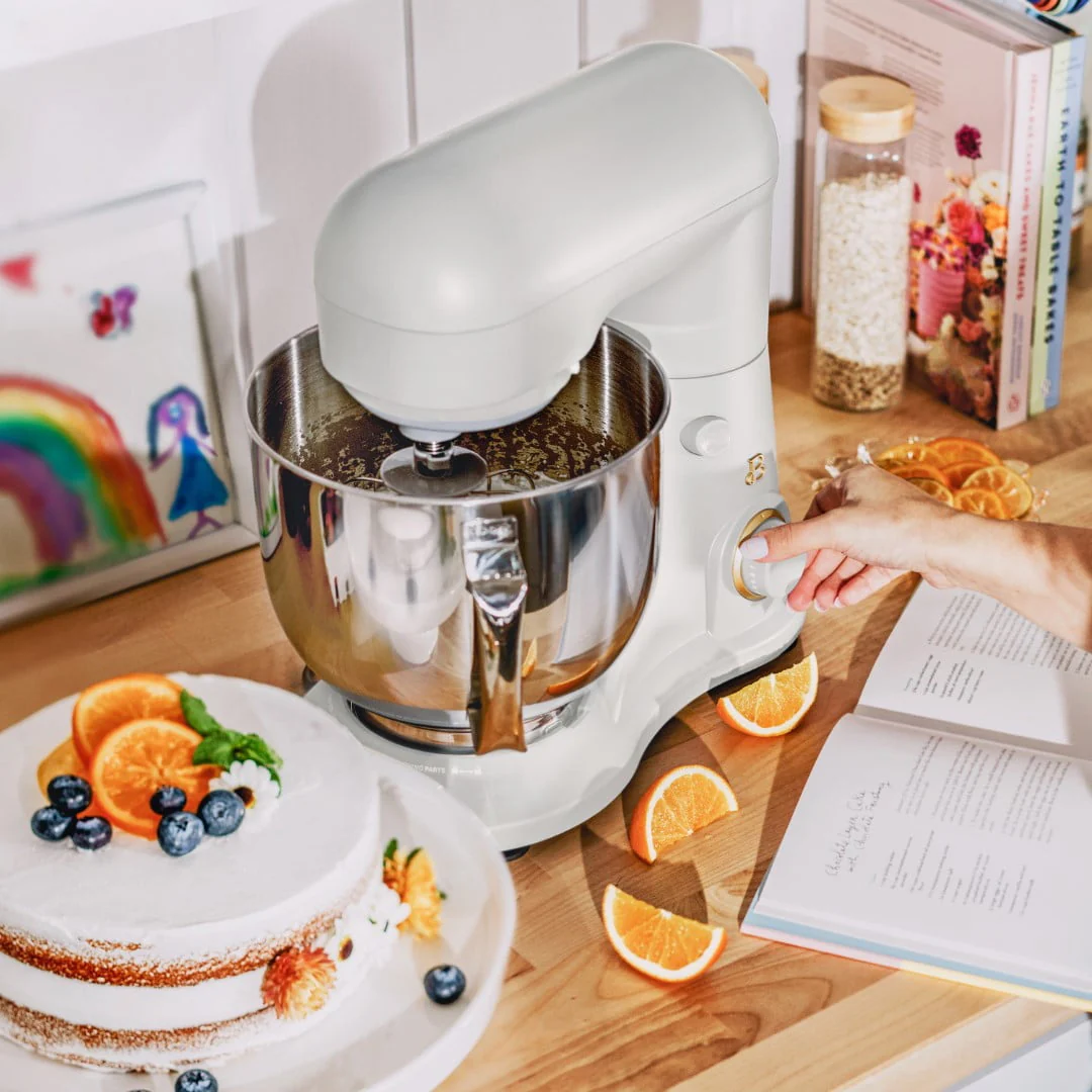 Beautiful 5.3 qt Stand Mixer, Lightweight & Powerful with Tilt-Head, White Icing by Drew Barrymore