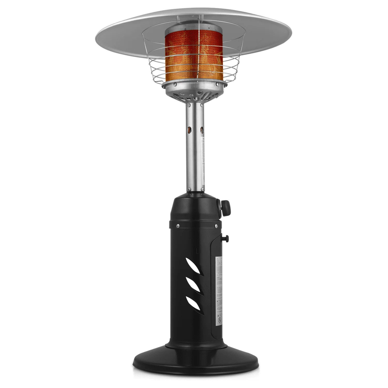 Magshion 11,000 BTU Stainless Steel Patio Heater Portable Propane Gas Standing Tabletop Patio Heater with Pilot Light for Outside Garden, Black