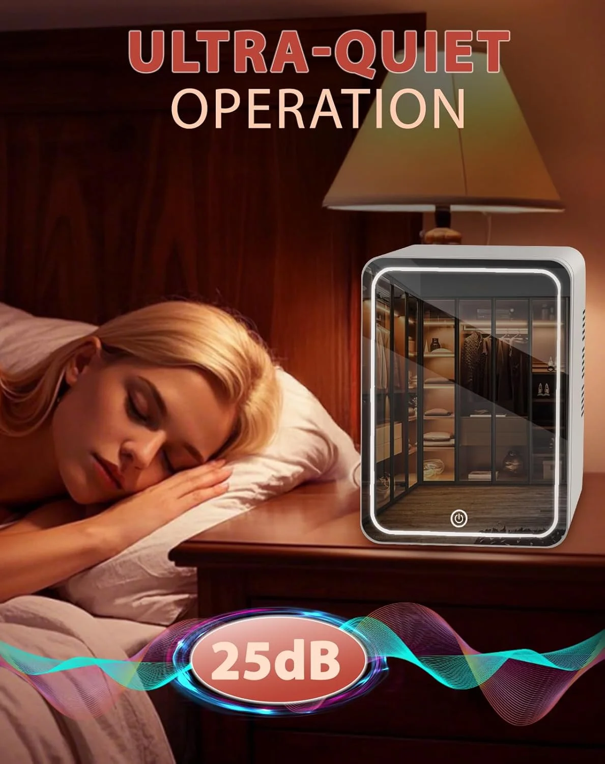 4L  Skincare Fridge with Dimmable LED Mirror | Portable Cooler & Warmer for Cosmetics, Skincare, Bedroom & Office