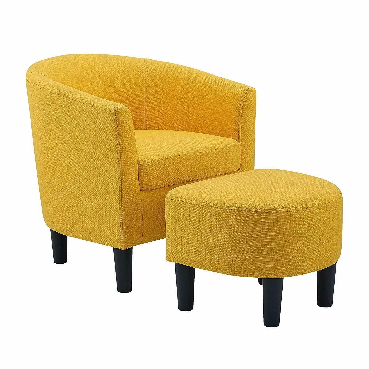 Dazone Swivel Armchair & Ottoman Set, Modern Accent Upholstered Single Sofa Chair With Footstool, 360°Rotating Armchair and Footrest Set, Club Tub Chair for Living Room Bedroom Reading Room,Gray