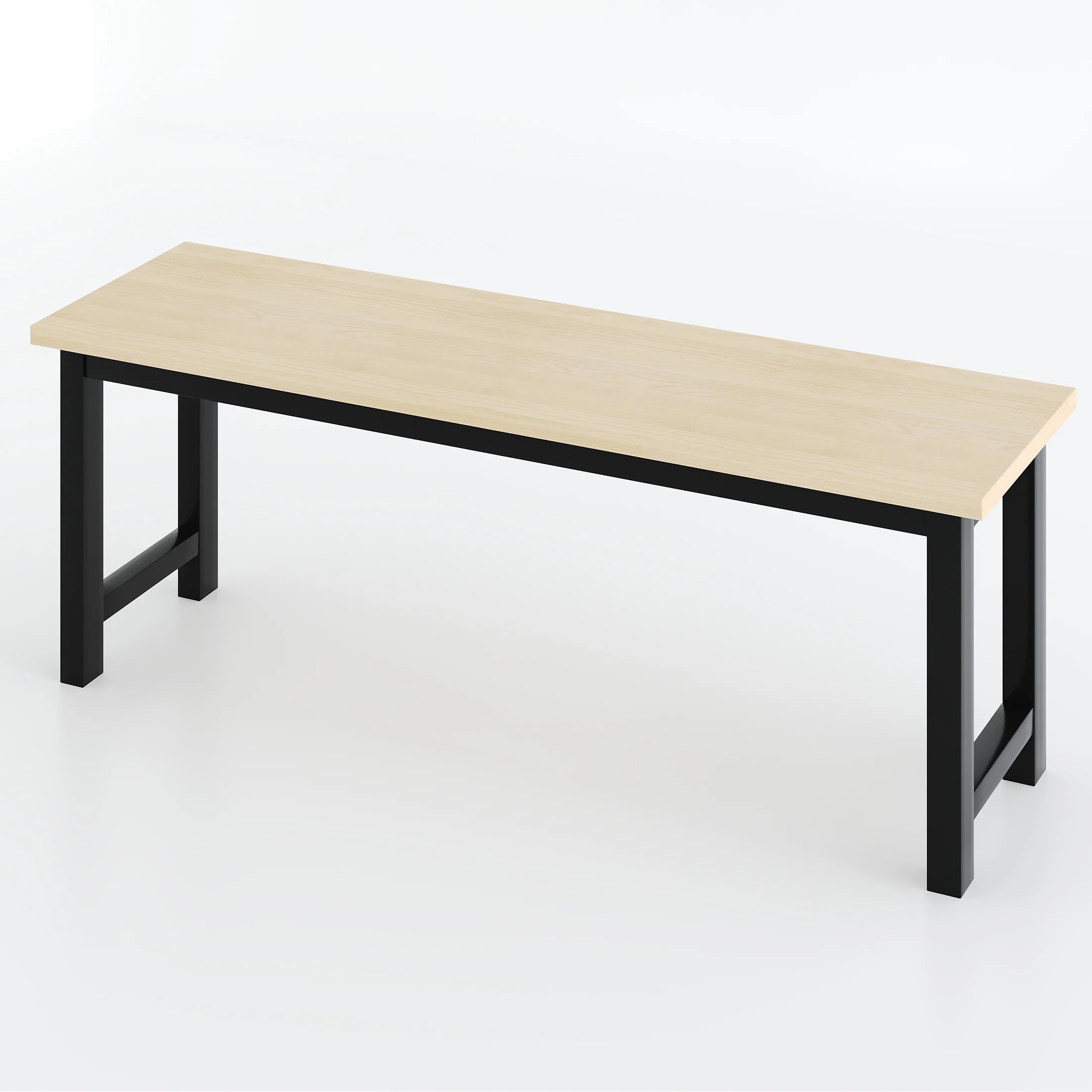 UHOMEPRO Dining Room Table Set, 3-Piece Dining Table Set with 2 Benches, Kitchen Table Set for 4 with Metal Frame, Modern Dining Room Set Furniture Set for Bar Dining Room Breakfast Nook, Black