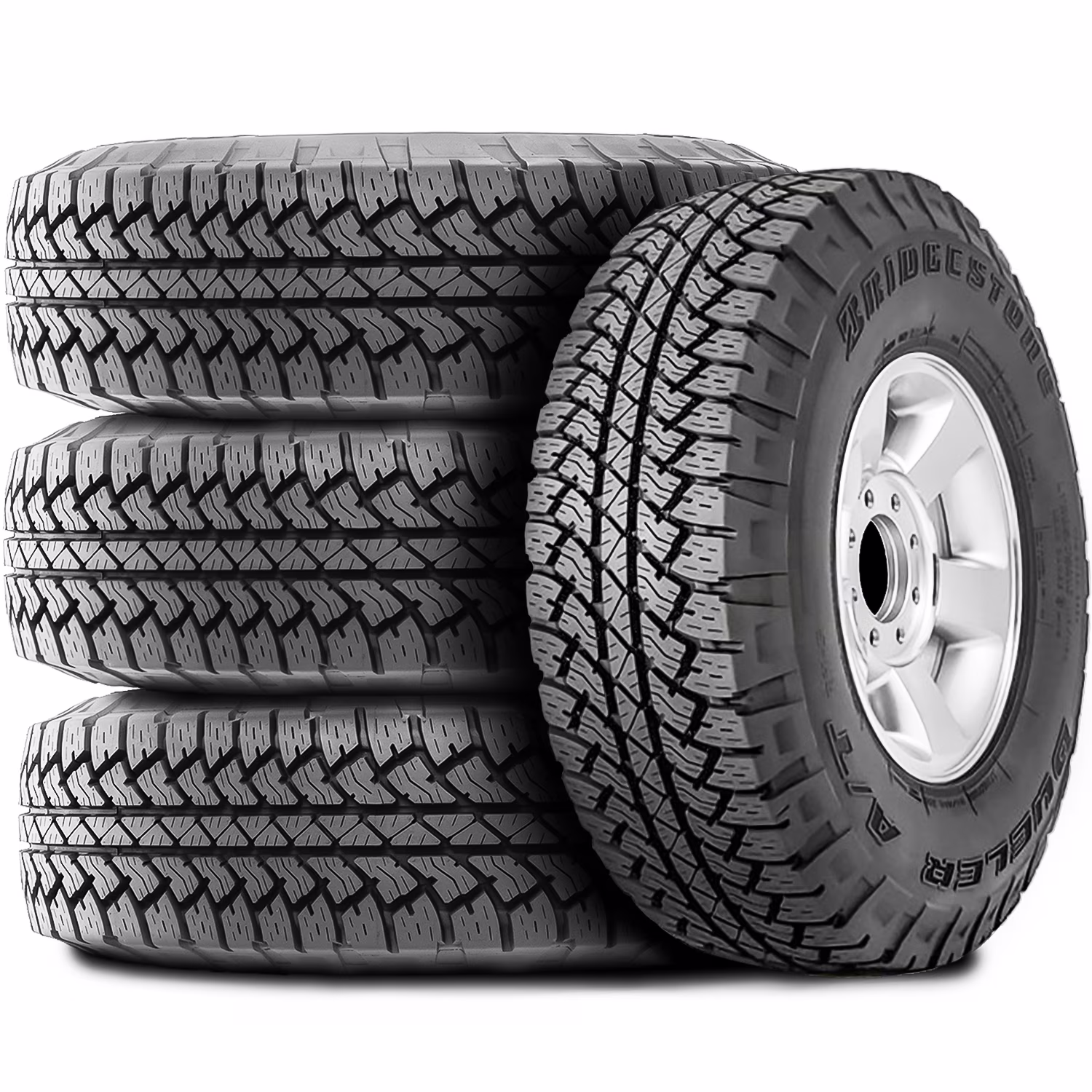 Set of 4 (FOUR) Bridgestone Dueler A/T RH-S 265/70R17 115S AT All Terrain Tires Fits: 2014-18 Chevrolet Silverado 1500 WT, 2010-21 GMC Sierra 1500 SLE