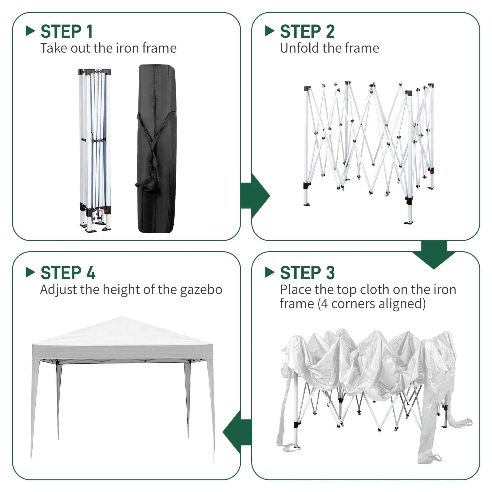 Ktaxon 10'x10' Pop Up Gazebo Canopy Wedding Party Tent with 4 Sidewalls Gray