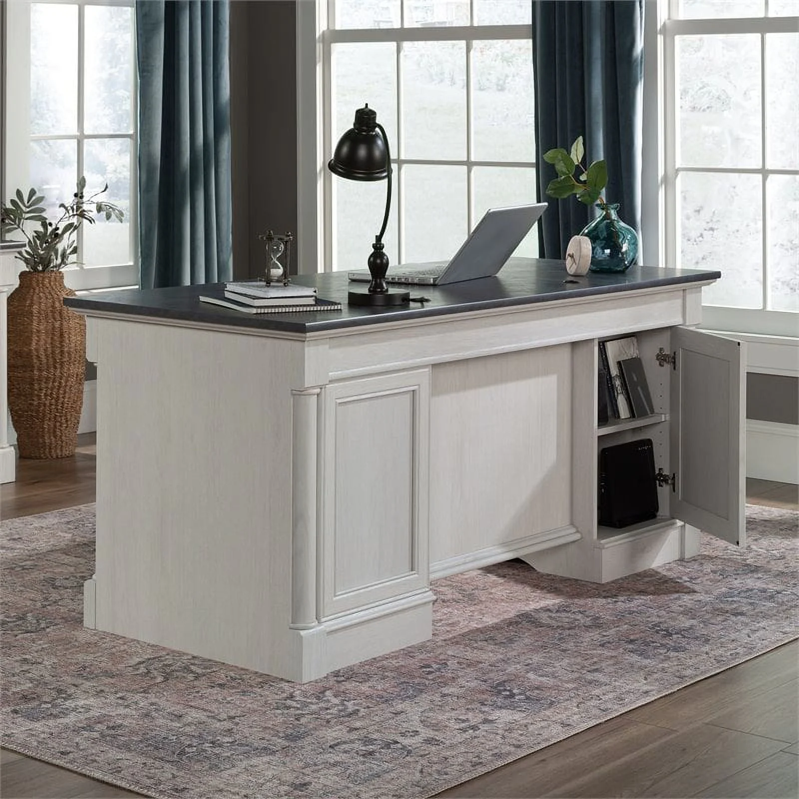 Sauder Palladia Executive Home Office Desk, Glacier Oak Finish