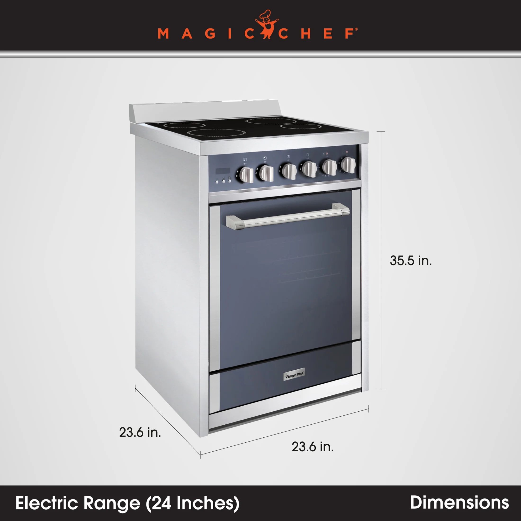 Magic Chef 2.2 cu. ft. Electric Range with Convection in Stainless Steel in Stainless Steel