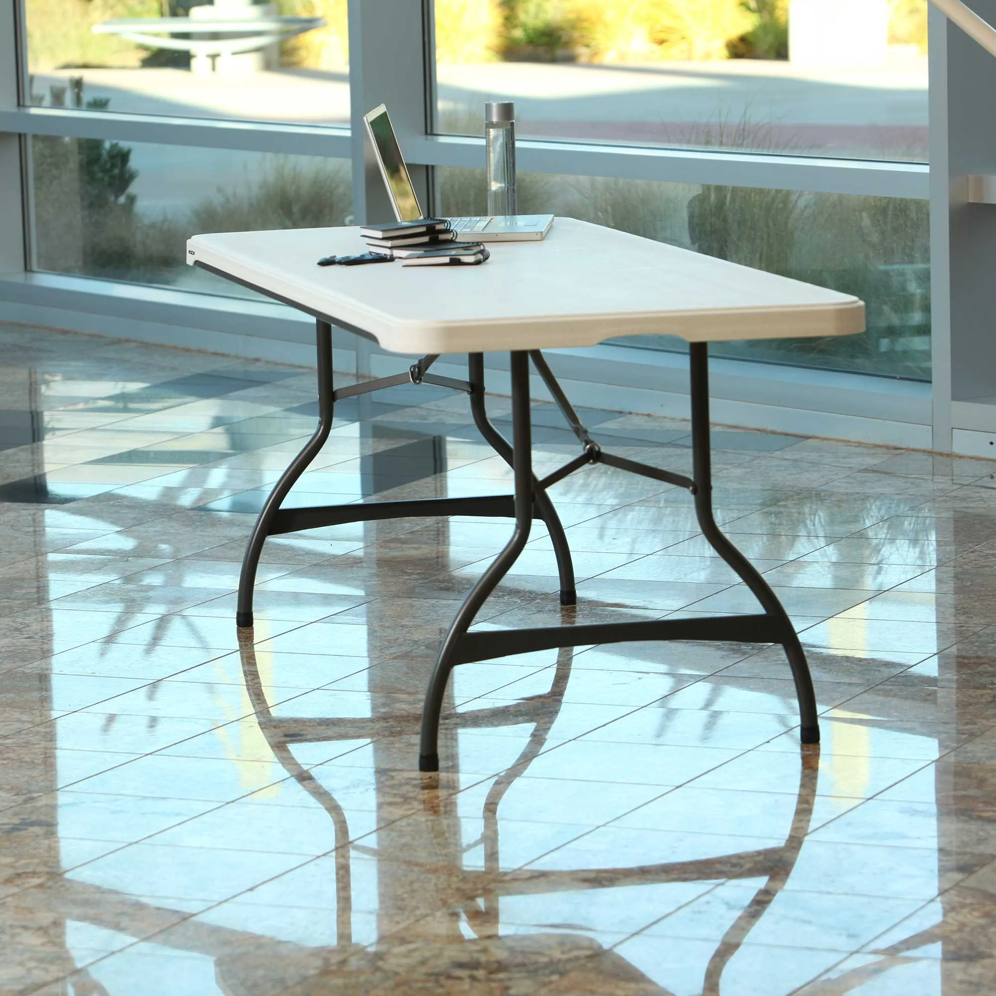 Lifetime 6 Foot Rectangle Folding Table, Indoor/Outdoor Commercial Grade, Black (280350)