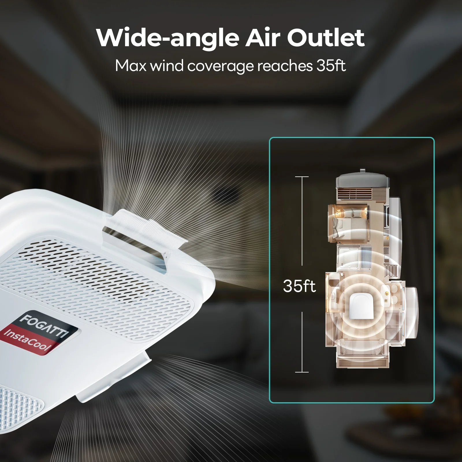 RV Air Conditioner 13500 BTU Rooftop AC Unit, Instacool with R32 Refrigerant & Wired Controller