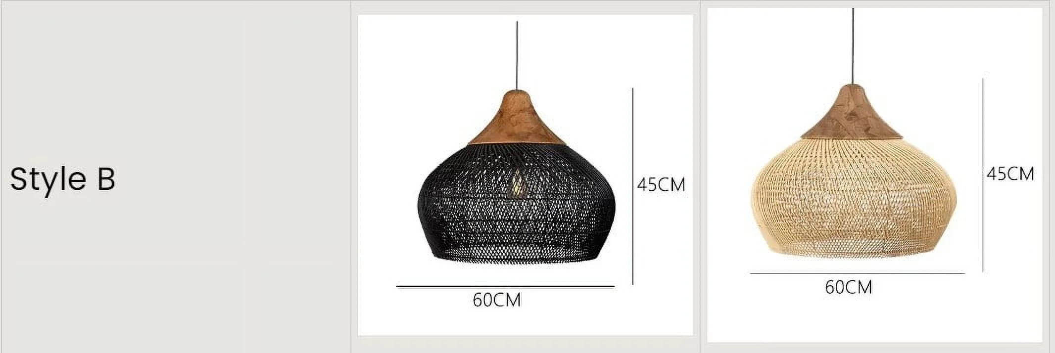 Arturesthome Japanese Style Wabi-sabi Style Rattan Pendant lampshade
