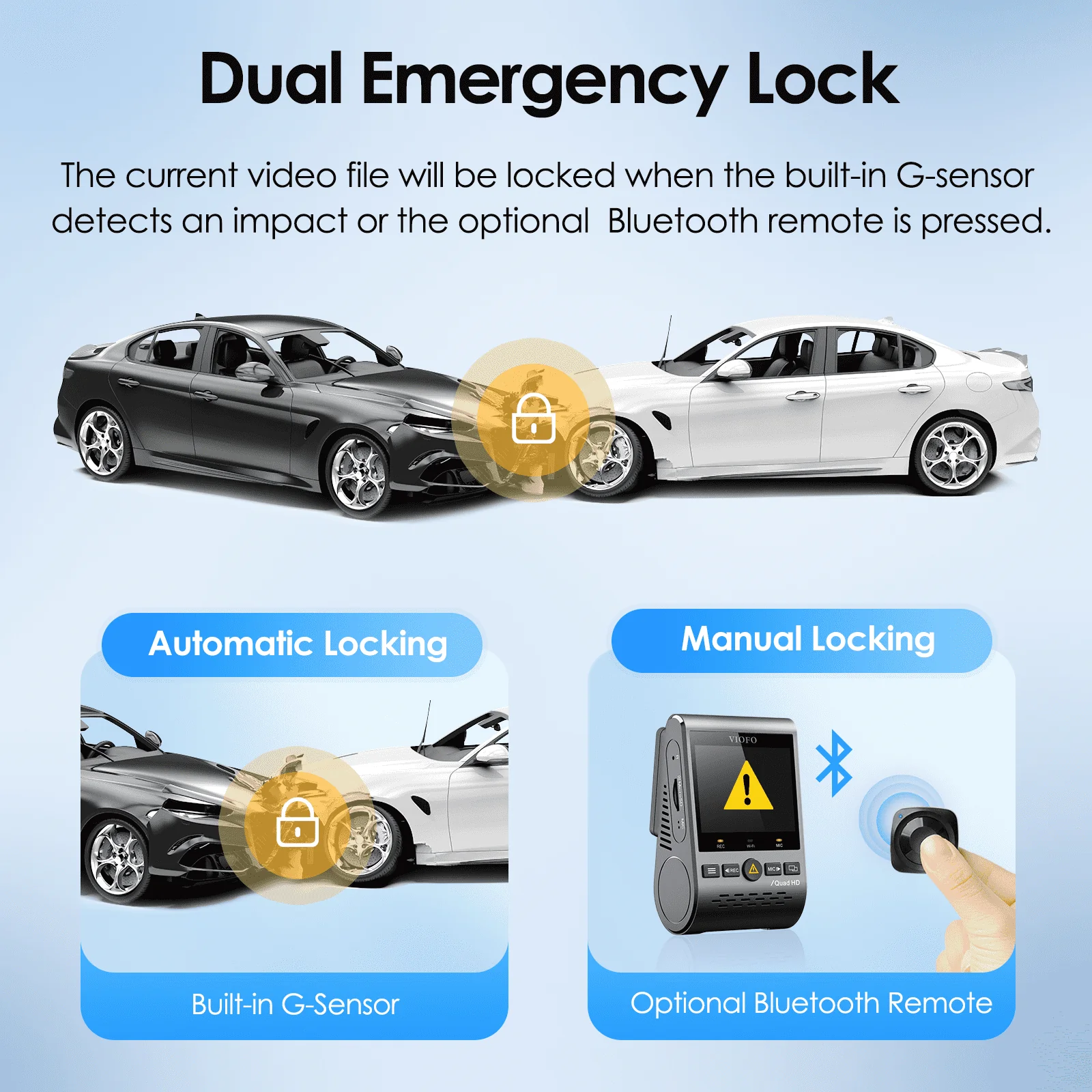 VIOFO Dual Dash Cam, 2K 1440P 60fps+1080P 30fps Front and Rear Dash Camera with Wi-Fi GPS, Parking Mode(A129 Plus Duo)