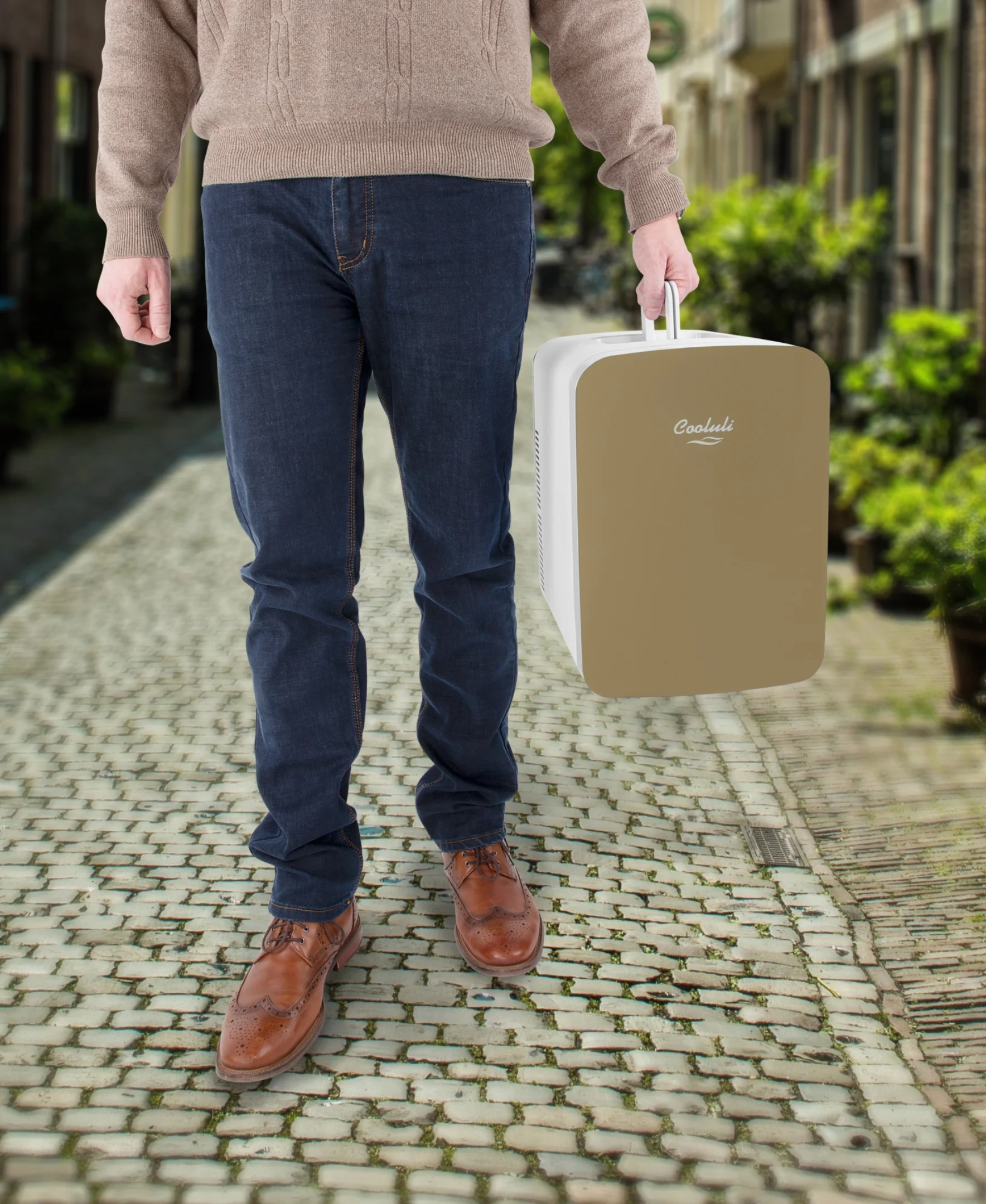 Cooluli Infinity Black 15 Liter Compact Portable Cooler Warmer Mini Fridge for Bedroom, Office, Dorm, Car - Great for Skincare & Cosmetics (110-240V/12V)