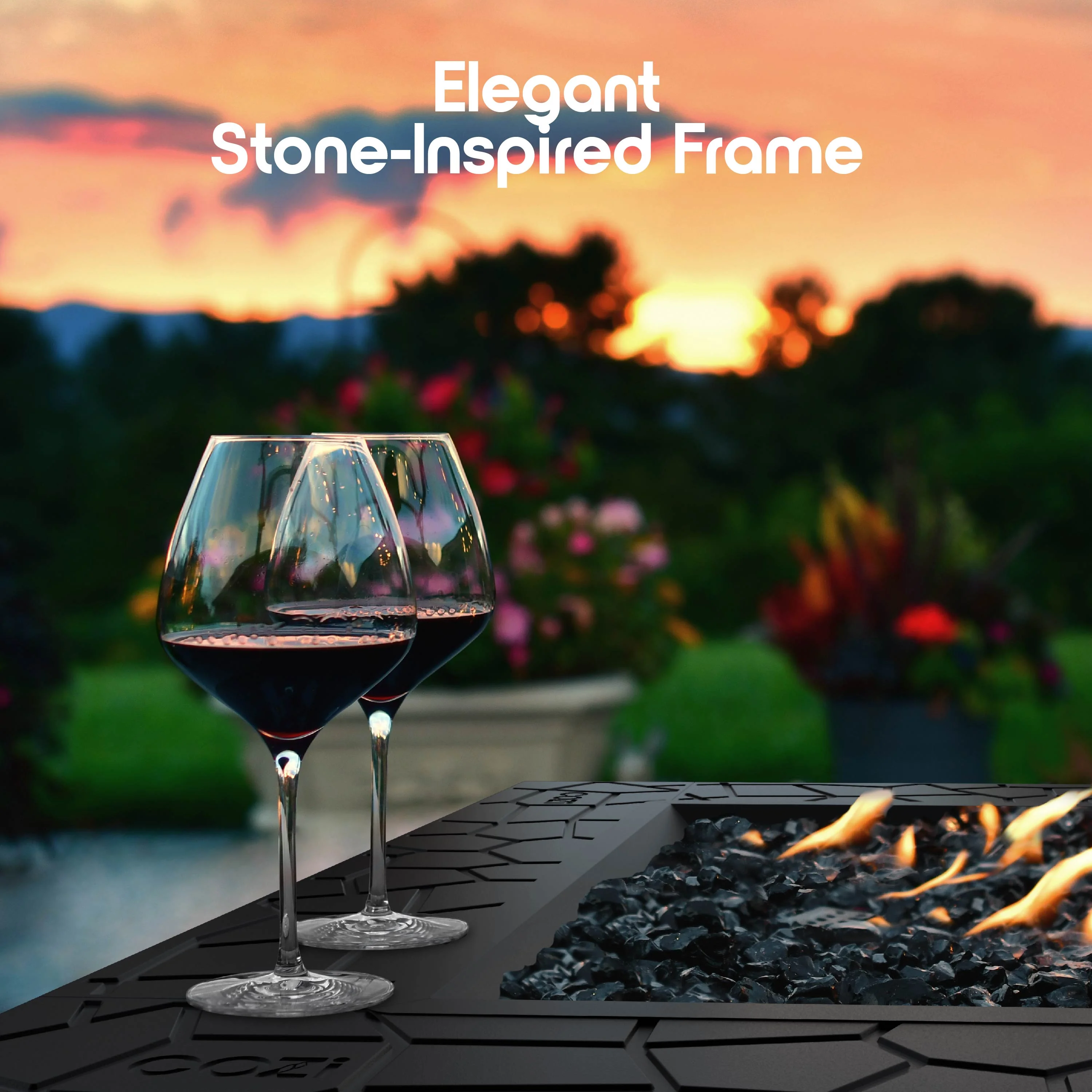 Cozi Outdoor Square Fire Pit Table with BBQ Grill for Camping and Outdoor Decor, 32��