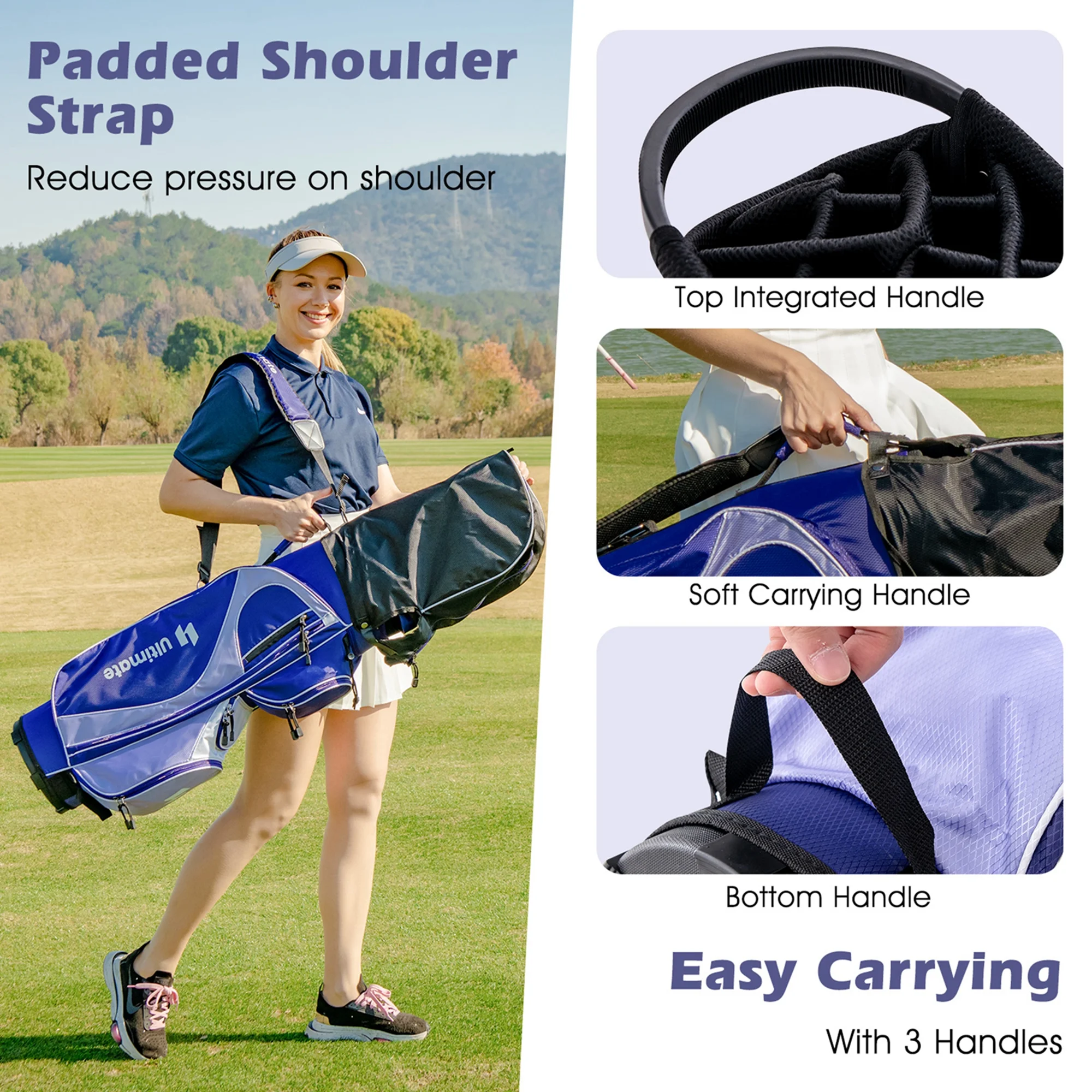 Ultimate Women��s Complete Golf Club Set Golf Club Package Set w/ Rain Hood, Right Hand Purple