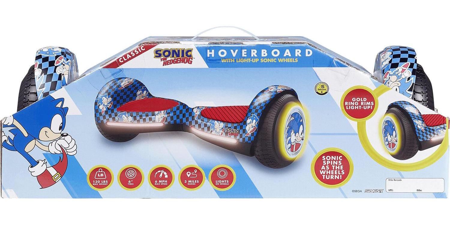 Sonic the Hedgehog Hoverboard with 3D LED Light up Wheels. Hoverboard for Kids. Ages 6 - 12. Blue