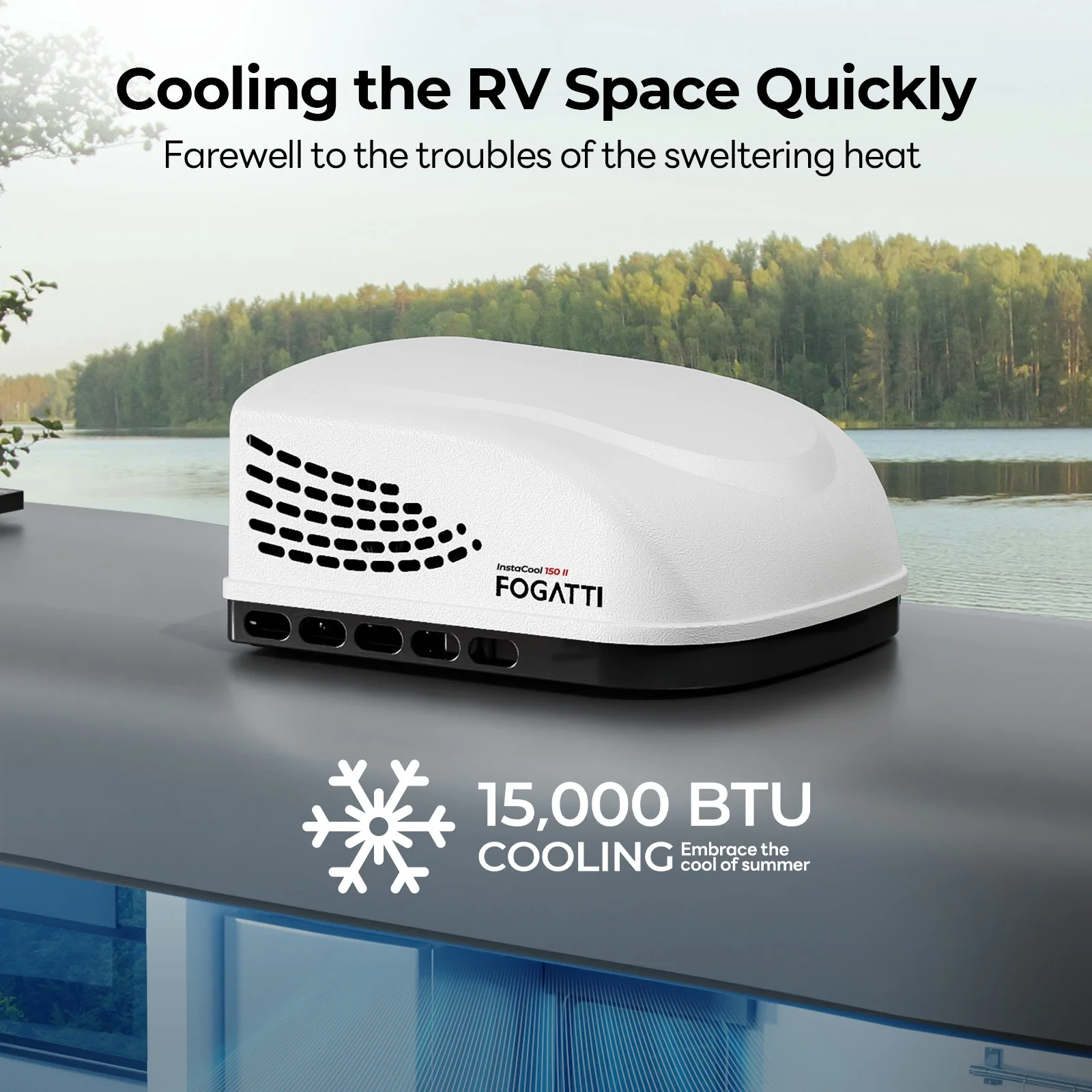 RV Air Conditioner 13500 BTU Rooftop AC Unit, Instacool with R32 Refrigerant & Wired Controller