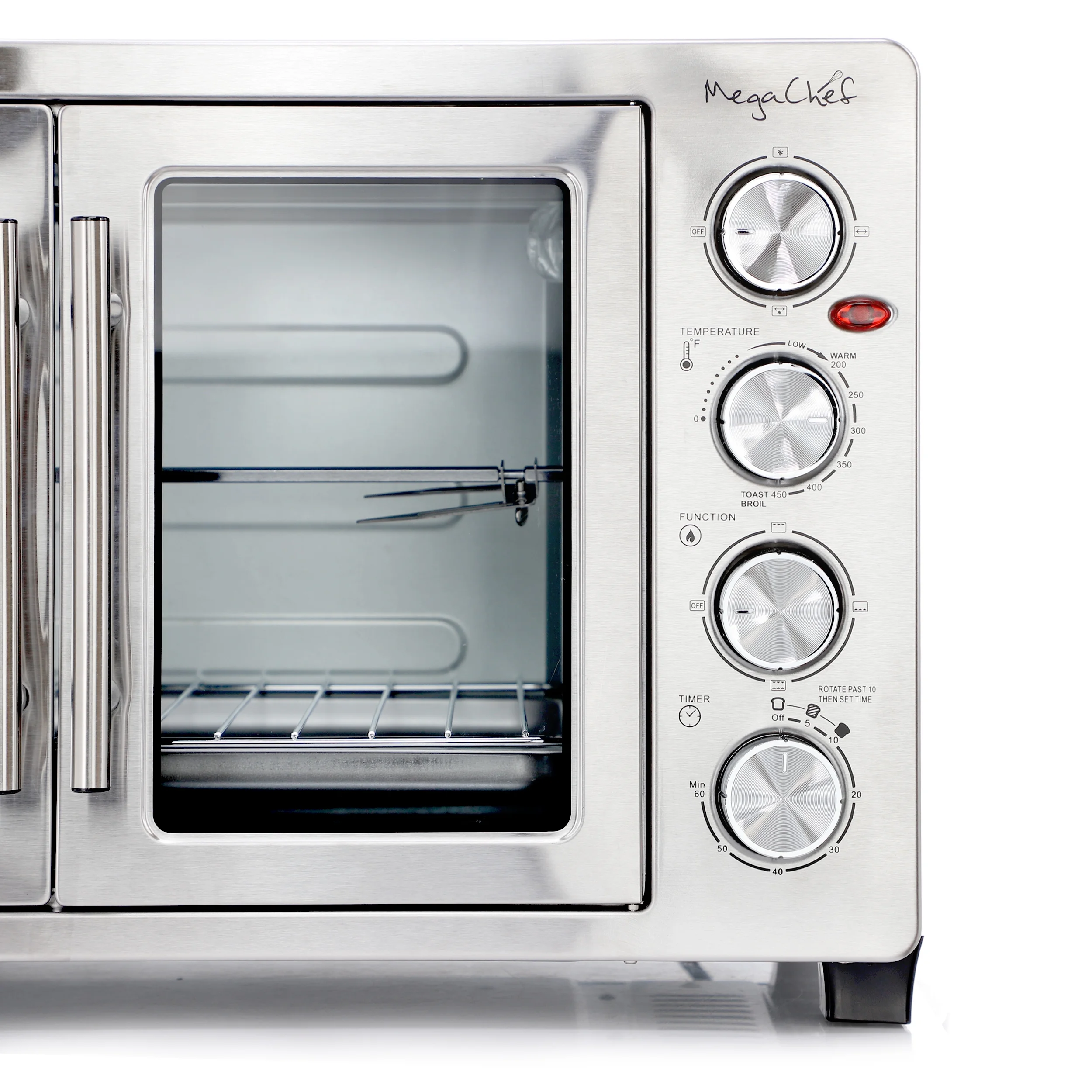 MegaChef 45 Quart Electric French Door Rotisserie Convection Counter Top Oven