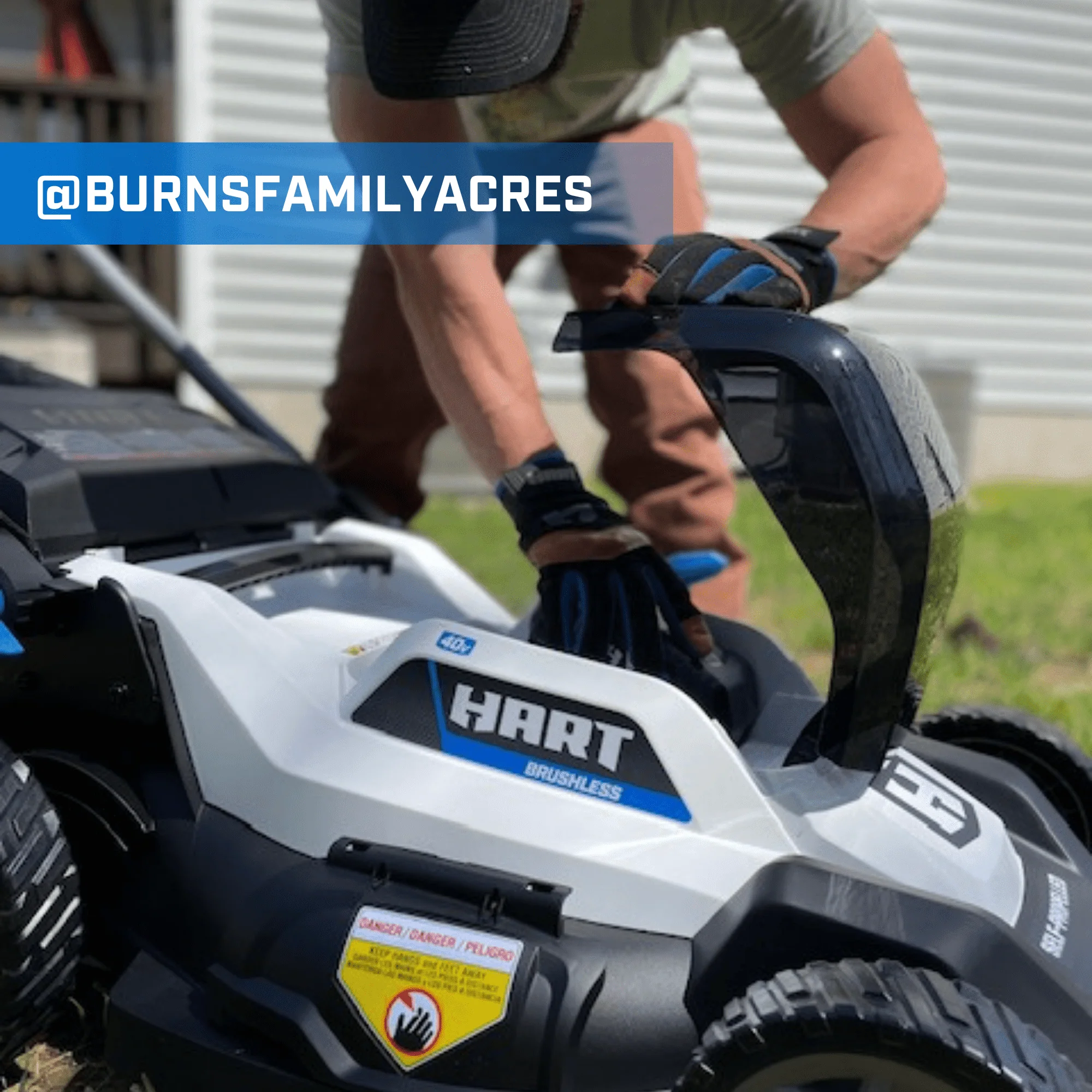 HART 40-Volt 20-inch Self-Propelled Battery-Powered Brushless Mower Kit, (1) 6.0Ah Lithium-Ion Battery