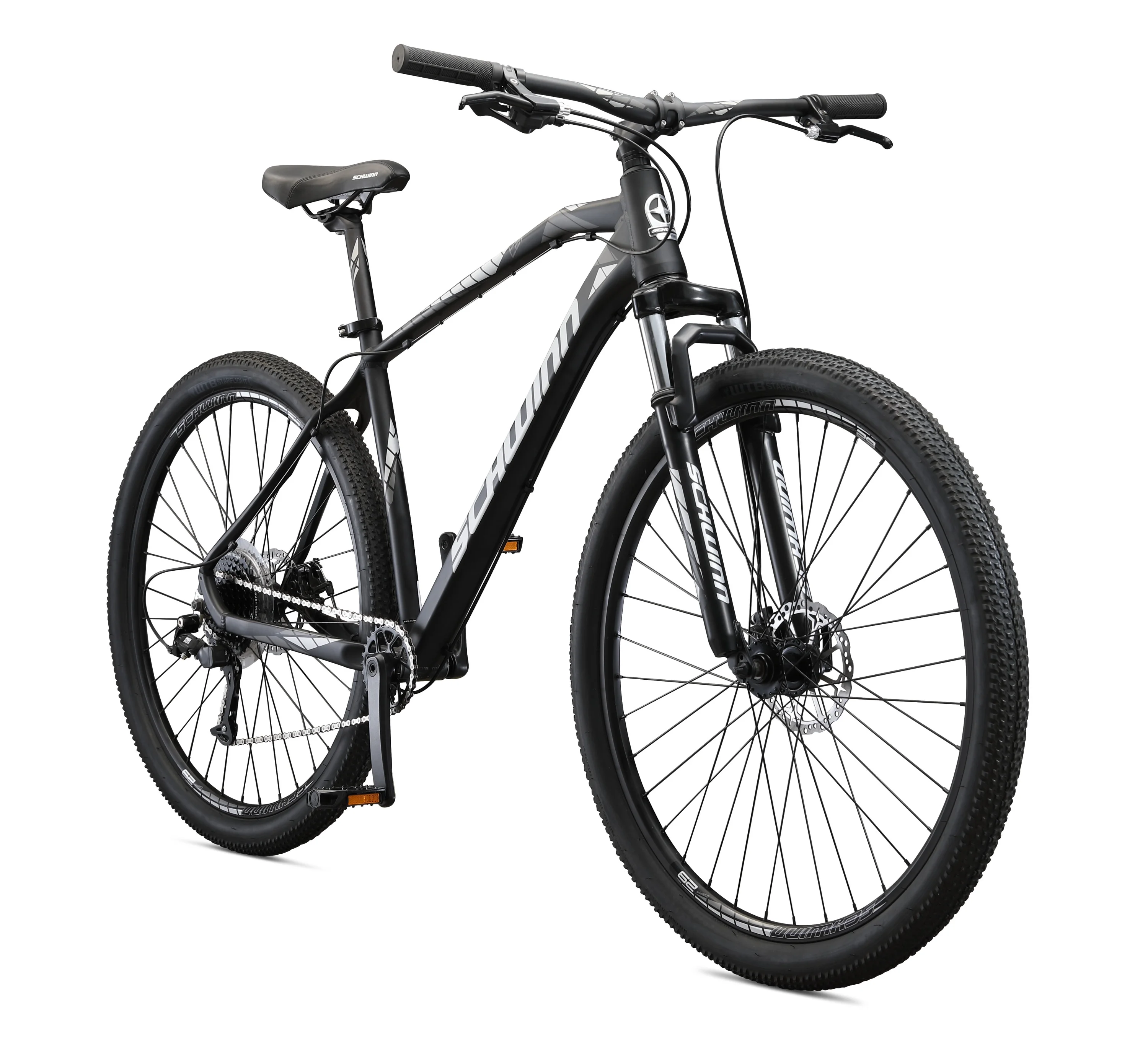 Taff Mountain Bike, 29-Inch Wheels, 8 Speeds, Black / White