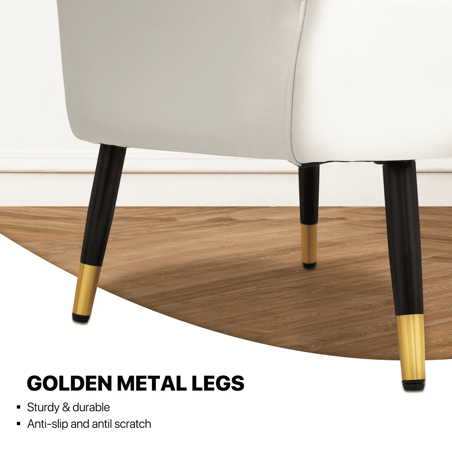 MoNiBloom Accent Chair, Modern Armchair with Wing Back and Cushion, Soft Padded Single Sofa for Living Room/Home Office/Bedroom, White